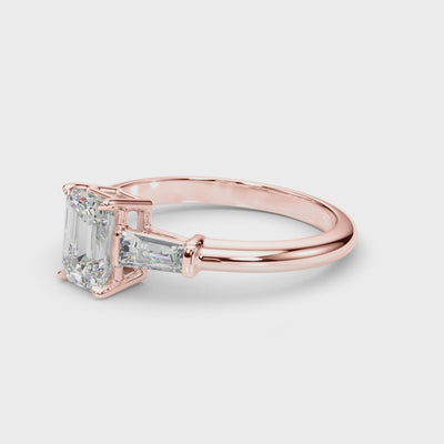 Shown in 1 Ct * The Devon Tapered Baguette Engagement Ring | Lisa Robin#shape_emerald