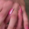 The Alex Three Row Pavé Diamond Wedding Ring in 14k yellow gold on model hand by Lisa Robin jewelry