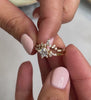 KAIRO DIAMOND CHEVRON BAND with ZAKARI STARLIGHT PRINCESS DIAMOND ENGAGEMENT RING with MARLA CHEVRON DIAMOND BAND / Lisa Robin