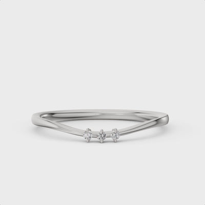 The Zoey Contoured Diamond Band | Lisa Robin#color_14k-white-gold