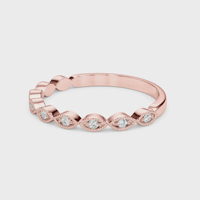 The Frances Vintage Diamond Wedding Ring | Lisa Robin#color_14k-rose-gold