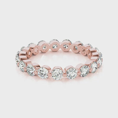 The Tristan Floating Diamond Eternity Ring | Lisa Robin#color_14k-rose-gold