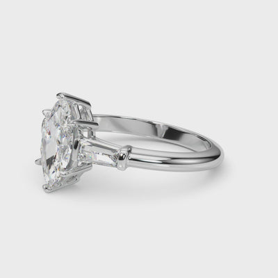 Shown in 1 Ct * The Devon Tapered Baguette Engagement Ring | Lisa Robin#shape_marquise