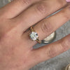 The Leila round diamond twist engagement ring on model | Lisa Robin