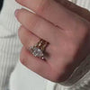 The Leaf and Vine Diamond Wedding Ring in 14k yellow gold on model hand by Lisa Robin jewelry