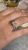 Alex diamond cut three row wedding ring with Ari pavé princess diamond cut engagement ring / Lisa Robin