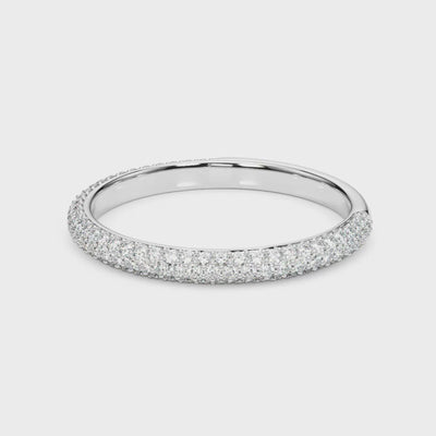 The Alex Three Row Diamond Pave Wedding Ring | Lisa Robin#color_10k-white-gold