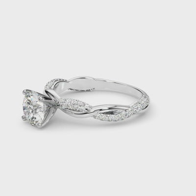  Shown in 1.0 Carat * The Amelia Diamond Twist Engagement Ring | Lisa Robin#_shape-round