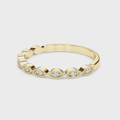 The Frances Vintage Diamond Wedding Ring | Lisa Robin#color_14k-yellow-gold