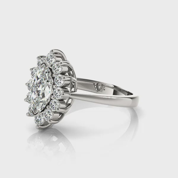 The Hadley Marquise Diamond Engagement Ring | Lisa Robin#color_14k-white-gold