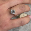 The Jaylin halo diamond engagement ring on model | Lisa Robin