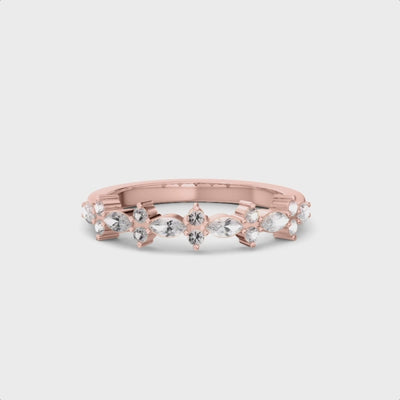 The Tara Marquise Diamond Wedding Ring | Lisa Robin#color_14k-rose-gold