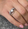 NOVA BEZEL DIAMOND ENGAGEMENT RING with KEELY DIAMOND CUT WEDDING RING with MARLY DIAMOND WEDDING RING / Lisa Robin 
