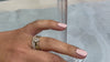 The Kingsley diamond engagement ring with the Benson and the Macey Diamond wedding bands on model | Lisa Robin