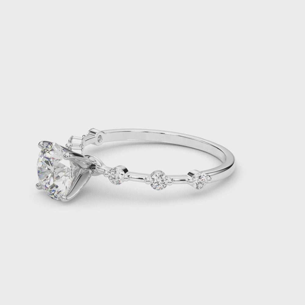 Shown in 1.0 Carat * Portia Distance Diamond Solitaire Engagement Ring | Lisa Robin#shape_round