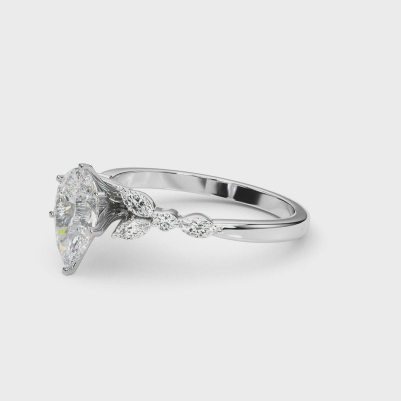 Shown in 1.0 Carat * The Riley Marquise Stone Diamond Engagement Ring | Lisa Robin