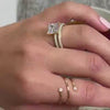 The Alex Three Row Pavé Diamond Wedding Ring in 14k yellow gold on model hand by Lisa Robin jewelry
