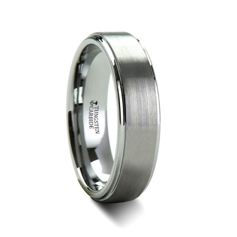 Optimus Raised Center with Brush Finish Tungsten Ring - Lisa Robin