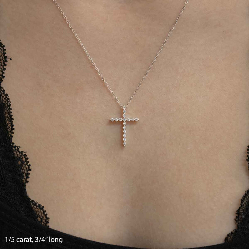 Gold Diamond Cross Necklace - Lisa Robin