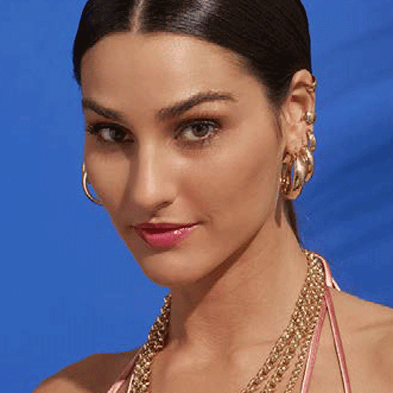 Wide Gold Ear Cuff on Model | Lisa Robin