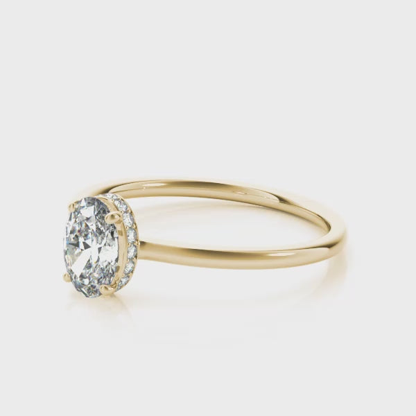 Shown in 1.0 Carat * The Casey Hidden Halo Oval Diamond Engagement Ring | Lisa Robin#shape_oval