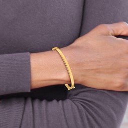 Gold Hinged Bangle Bracelet - Lisa Robin