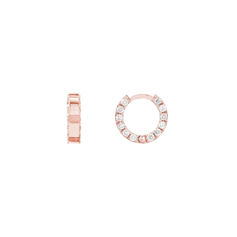 Outside Diamond Gold Huggie Hoop Earrings | Lisa Robin