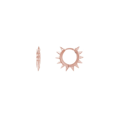 Tiny Spike Huggie Hoop Earrings | Lisa Robin#color_14k-rose-gold