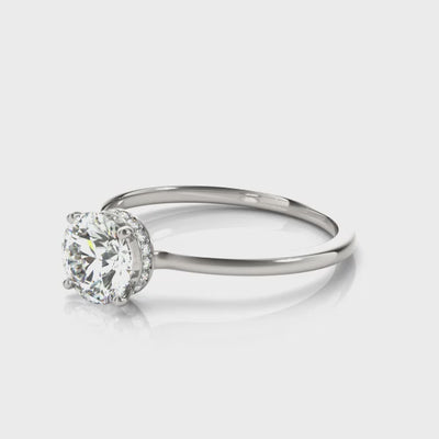 Shown in 1.0 carat * The Casey Hidden Halo Emerald Diamond Engagement Ring | Lisa Robin#shape_round