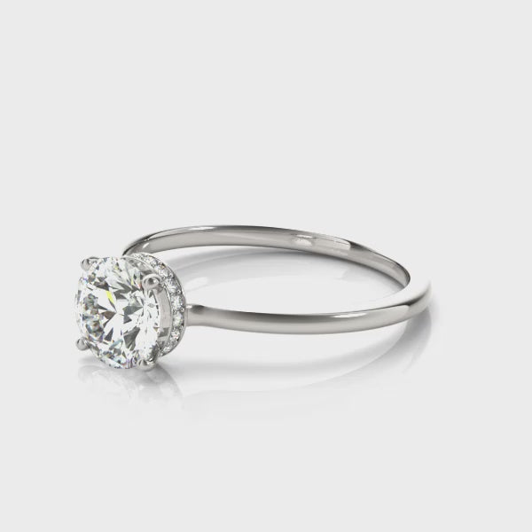 Shown in 1.0 carat * The Casey Hidden Halo Emerald Diamond Engagement Ring | Lisa Robin