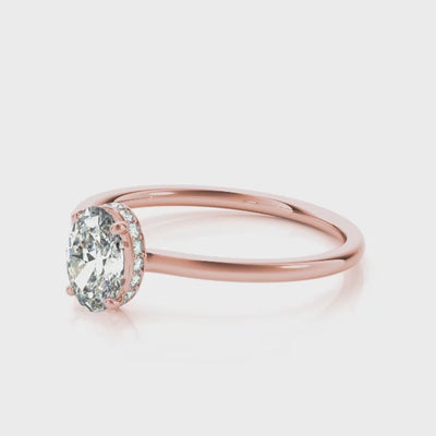 Shown in 1.0 Carat * The Casey Hidden Halo Emerald Diamond Engagement Ring | Lisa Robin#shape_oval