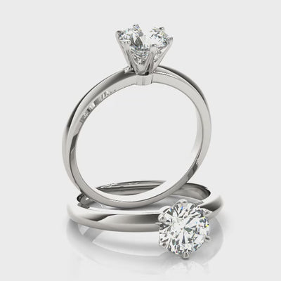 Shown in 1.0 Carat * The Katharine Solitaire Engagement Ring | Lisa Robin#color_14k-white-gold