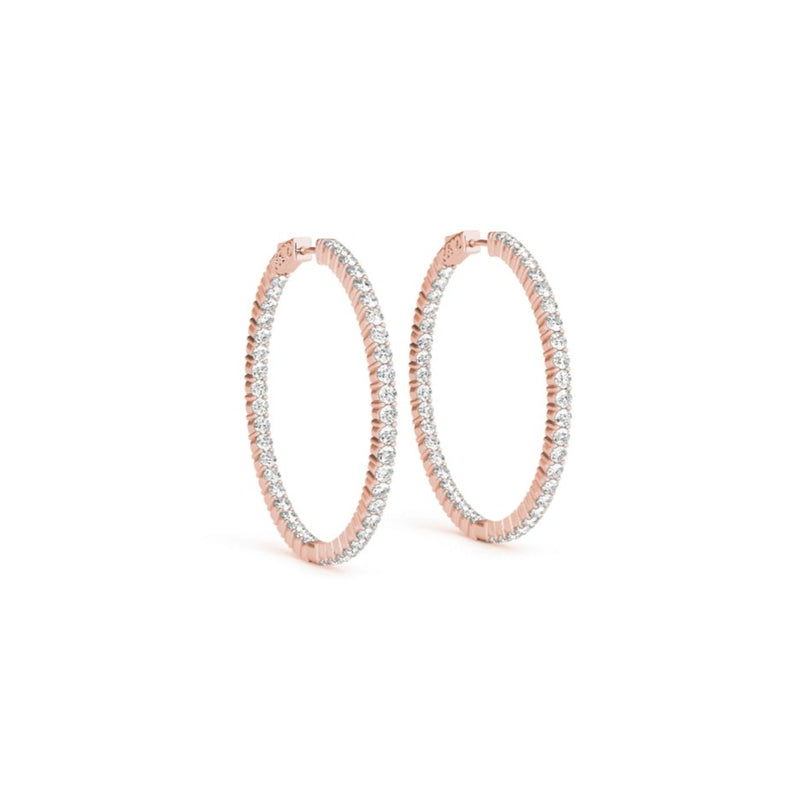 Gold Lab Diamond Hoop Earrings - Lisa Robin