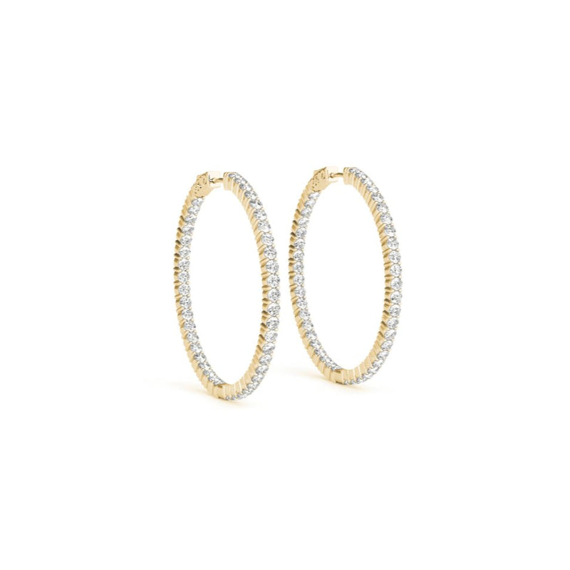 Gold Lab Diamond Hoop Earrings - Lisa Robin