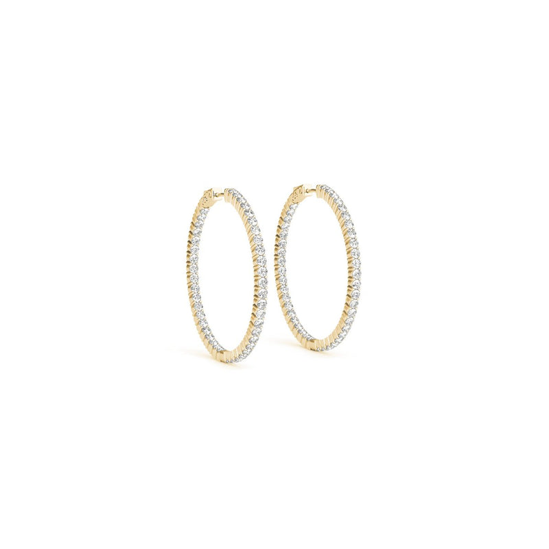 Gold Lab Diamond Hoop Earrings - Lisa Robin