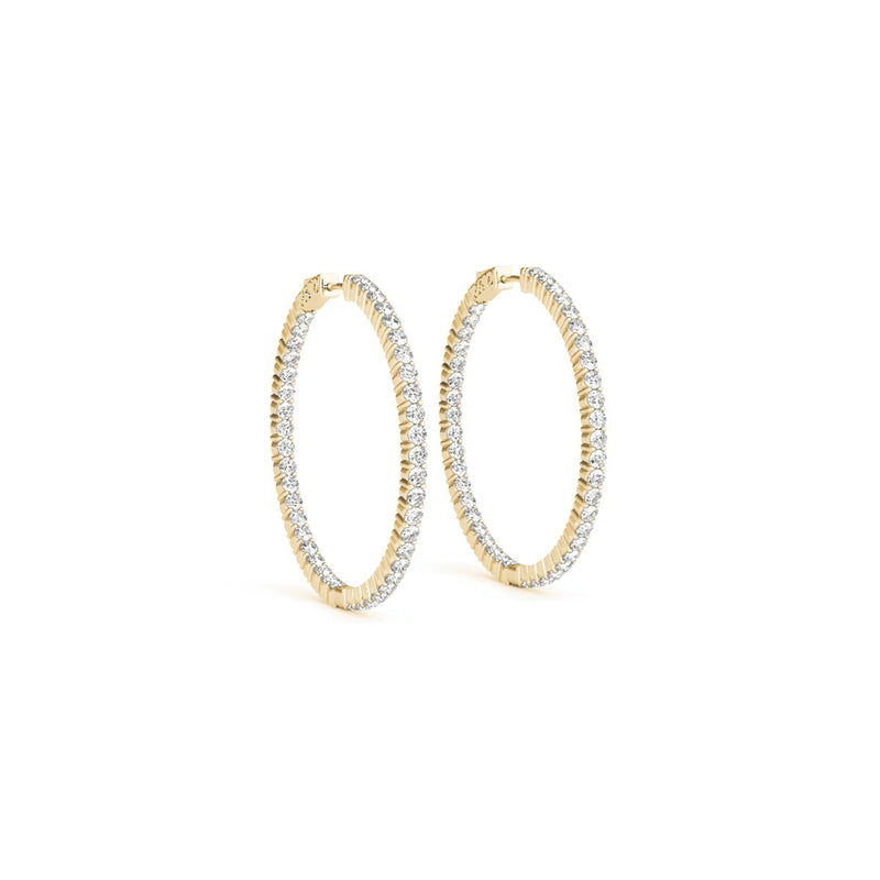 Gold Lab Diamond Hoop Earrings - Lisa Robin