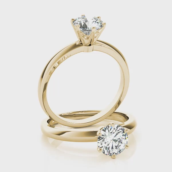 Shown in 1.0 Carat * The Katharine Solitaire Engagement Ring | Lisa Robin#color_14k-yellow-gold