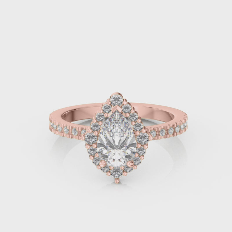 Shown in 1.0 Carat * Sierra Pear Diamond Halo Engagement Ring | Lisa Robin