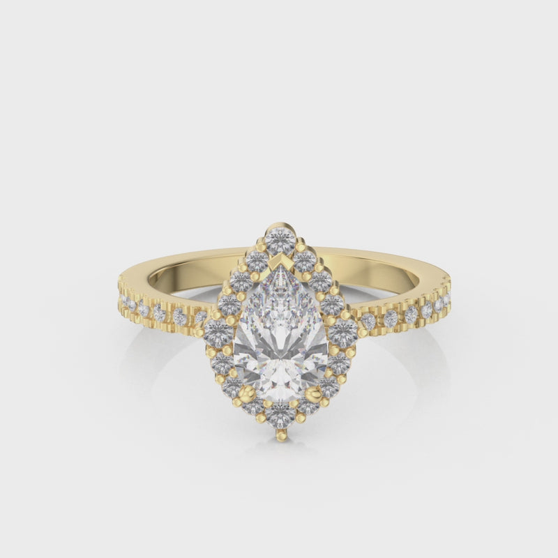 Shown in 1.25 Carat * Sierra Pear Diamond Halo Engagement Ring | Lisa Robin