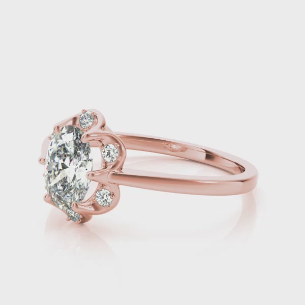 The Madison Halo Engagement Ring | Lisa Robin#color_14k-rose-gold