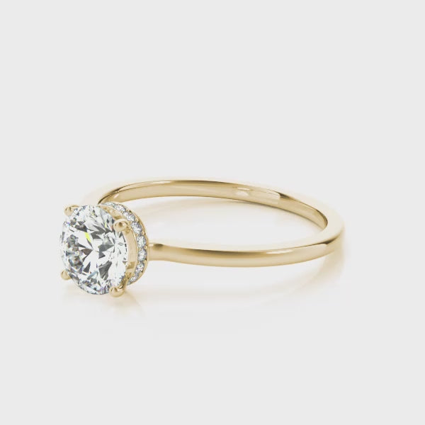 Shown in 1.0 carat * The Casey Hidden Halo Emerald Diamond Engagement Ring | Lisa Robin