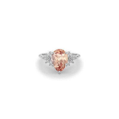 The Anna Pear Morganite Cluster Engagement Ring | Lisa Robin