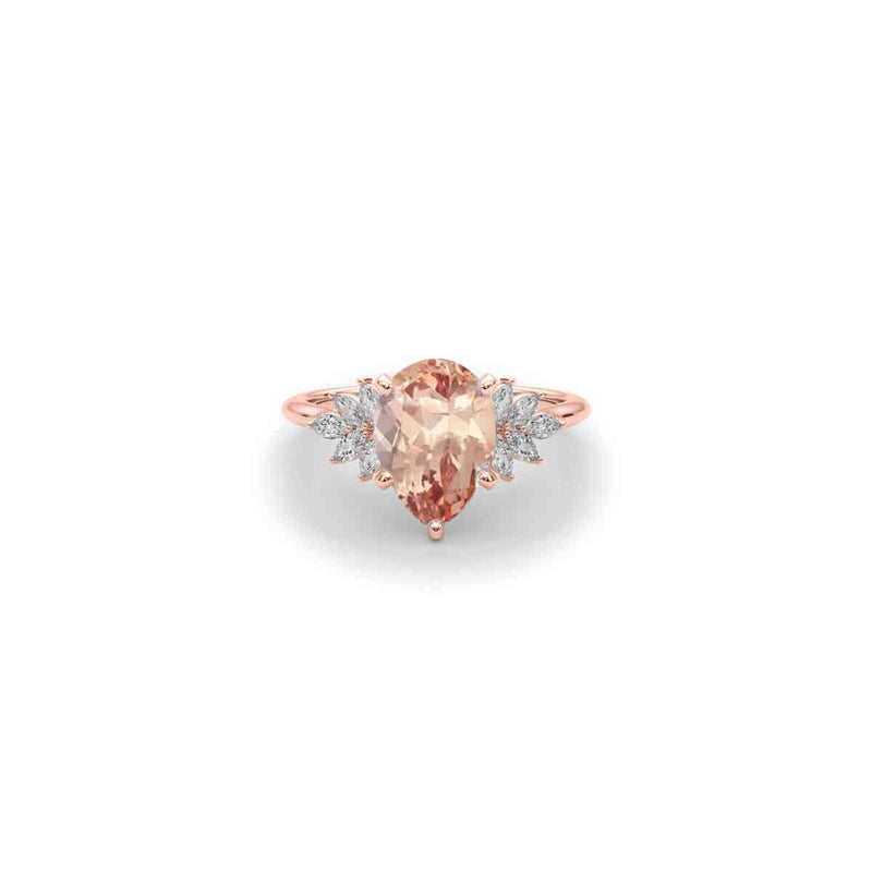 The Anna Pear Morganite Cluster Engagement Ring | Lisa Robin