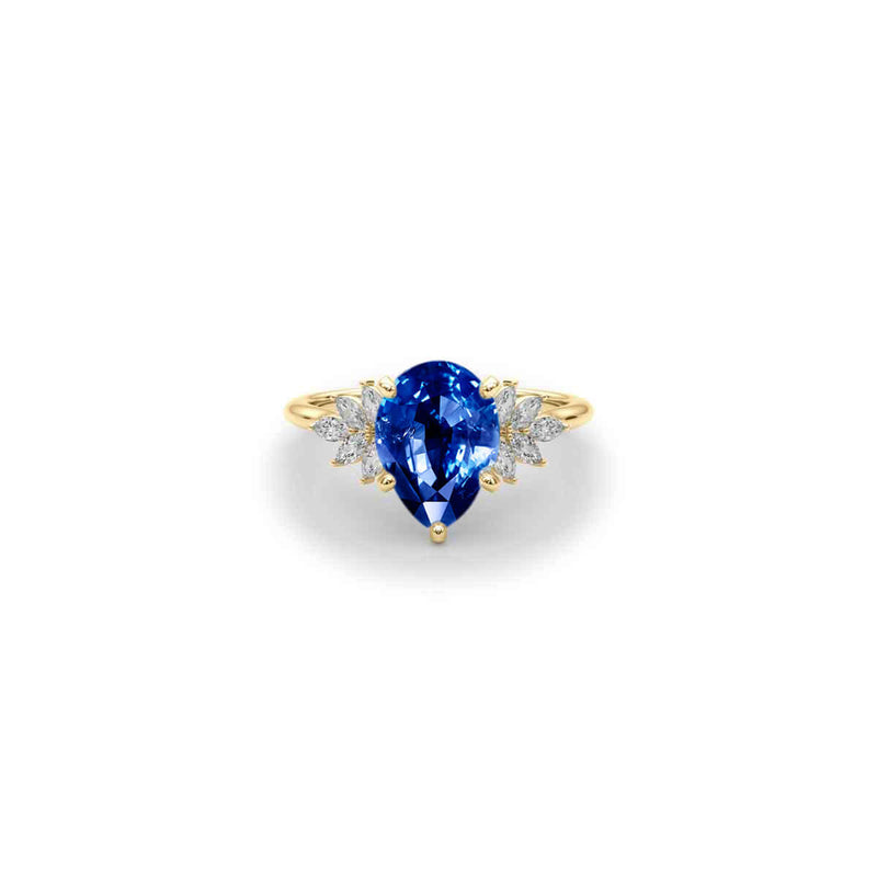 The Anna Sapphire Cluster Engagement Ring | Lisa Robin