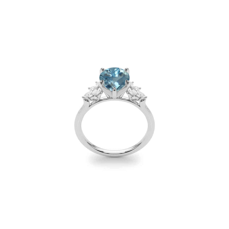 The Anna Aquamarine Cluster Engagement Ring | Lisa Robin