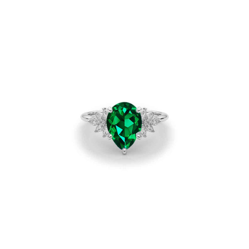 The Anna Emerald Cluster Engagement Ring | Lisa Robin