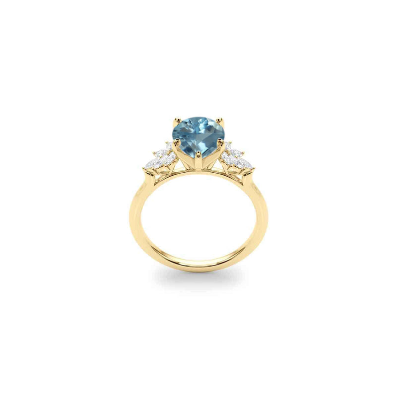 The Anna Aquamarine Cluster Engagement Ring | Lisa Robin