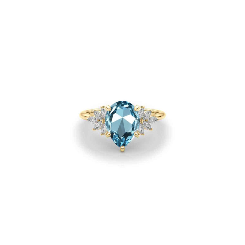 The Anna Aquamarine Cluster Engagement Ring | Lisa Robin