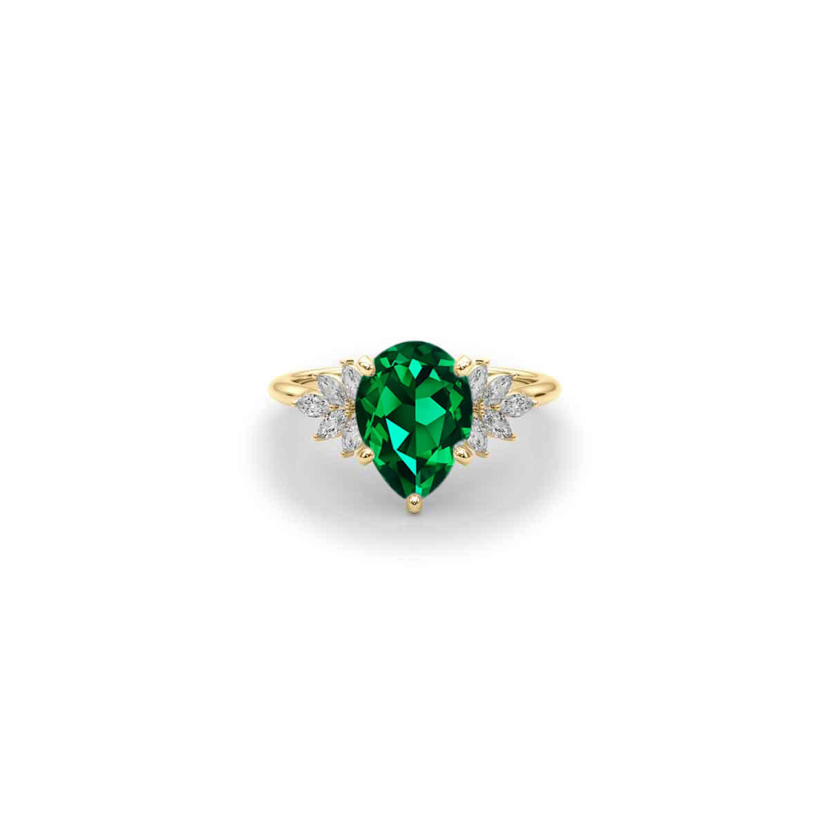 The Anna Emerald Cluster Engagement Ring | Lisa Robin