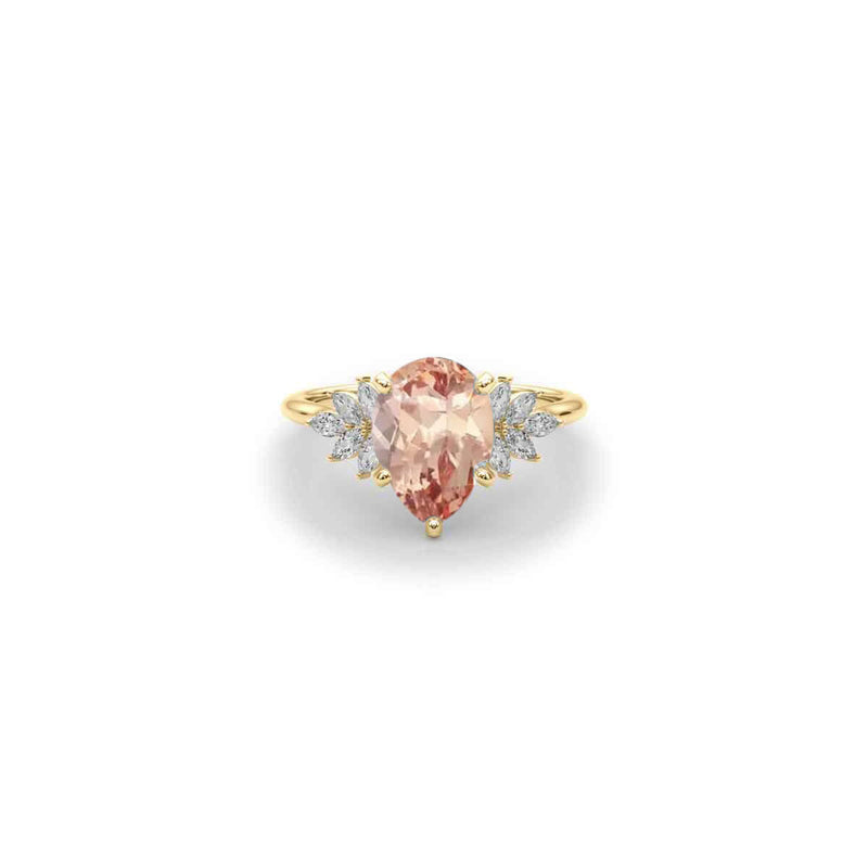 The Anna Pear Morganite Cluster Engagement Ring | Lisa Robin